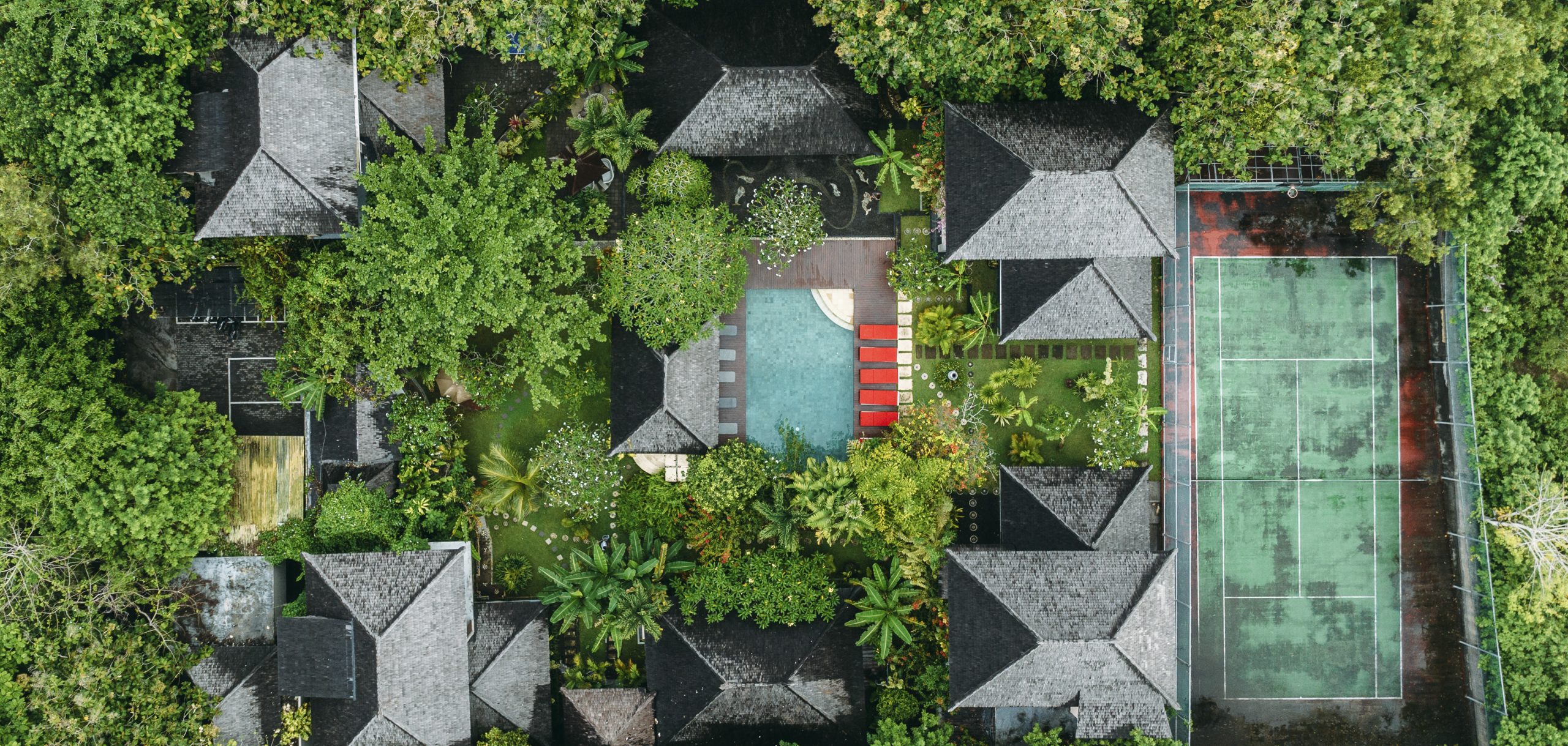 Surf camp viewed from a drone.